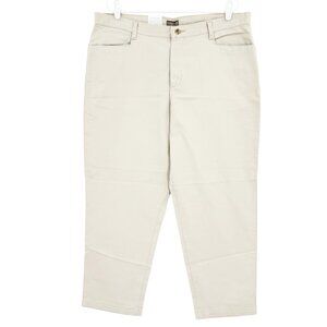 Riders Lee‎ Women's Eased Stretch Twill Stone Beige Pants Size 18WP Relaxed NWT